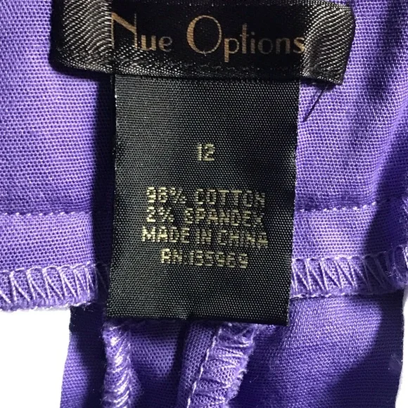 Nue Options Women’s Purple Pants – Size 12 Long – 32” Inseam – Slim Fit - Picture 9 of 10